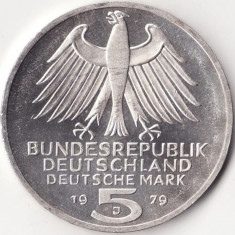 Moneda Germania - 5 Deutsche Mark 1979 - Institut Arheologic - Argint