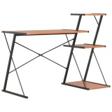 Cumpara ieftin Birou cu raft, negru si maro, 116 x 50 x 93 cm