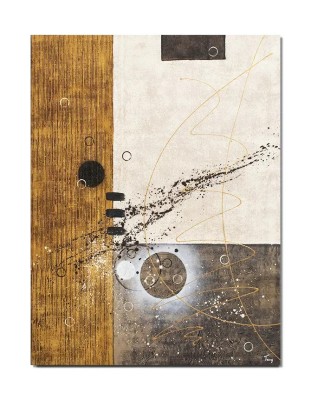 Tablou abstract pictat manual gigant - Interplanetar 2, 120x90cm ulei pe panza in relief efect 3D, gata de agatat pe perete foto