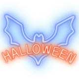 Reclama luminoasa neon led lumina rosie/albastra model halloween