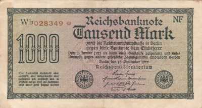 GERMANIA 1.000 marci 1922 VF+!!! foto