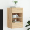 VidaXL Comodă TV de perete cu lumini LED, stejar sonoma, 40x30x60,5 cm 837082