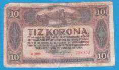 (2) BANCNOTA UNGARIA - 10 KORONA 1920 (1 IANUARIE), SCRIS SI IN LB. ROMANA foto