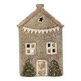 Cumpara ieftin Candela Casuta Turta Dulce ceramica verde maro 10x8x15 cm