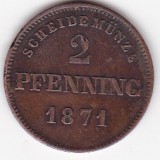 GERMANIA BAVARIA 2 Pfennigs Maximilian II, Louis II 1871