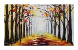 Cumpara ieftin Tablou 3D peisaj pictat manual, Pe drumul meu, 100x60cm ulei pe panza in cutit