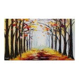 Tablou 3D peisaj pictat manual, Pe drumul meu, 100x60cm ulei pe panza in cutit