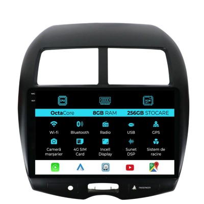 Navigatie Dedicata Mitsubishi ASX (2010-2016), 10Inch, 8Gb Ram, 256Gb Stocare, Carplay foto