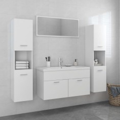 vidaXL Set mobilier de baie, alb, lemn prelucrat 3071063