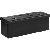 SONGMICS Banca tapitata pliabila cu lada de depozitare 120 L pentru dormitor,living si hol,sezut confortabil,tapiterie din piele ecologica,compart