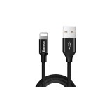 Baseus Lightning Yiven rezistent la curele Apple iPhone Cablu de date și &icirc;ncărcare 2A 1.8m negru (CALYW-A01)