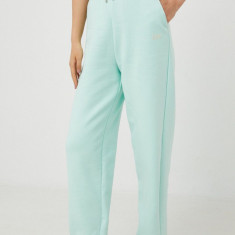 Lee pantaloni de trening femei, culoarea verde, neted