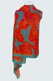 Esarfa tip sal, FS, Dacali, albastru/roz, Multicolor, Marime universala