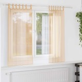 VidaXL Perdele Voile cu Bucle 2 buc Nisip 140x140 cm