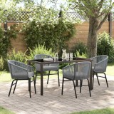 vidaXL Set de masă pentru grădină 5 pcs Gri Rattan poli