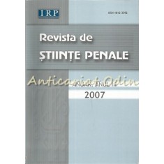 Revista De Stiinte Penale. Anuar. Anul III