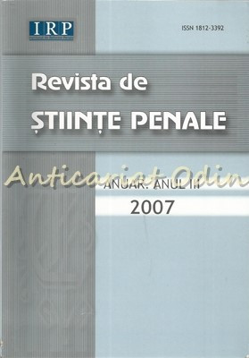 Revista De Stiinte Penale. Anuar. Anul III