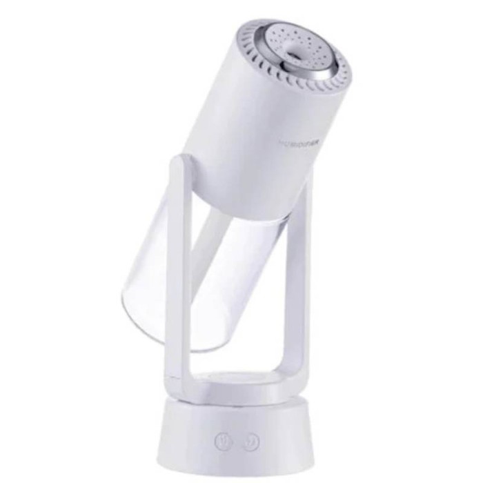 Umidificator Aromaterapie Pro Edman - Autonomie 2 ore, Ultrasonic Portabil, 7 culori LED, Rotatie 120 grade, Acumulator, Rezervor 230ml, Alb