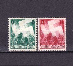 ✅ (S44) Germania Reich 1936 - &quot;Ziua Partidului - NSDAP &quot; ,serie Mi.632/633 cota 14 Є , RAR MNH , zone de guma galbuie groasa
