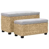 Set banci, 2 buc., gri, iarba de mare