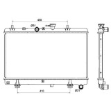 Radiator racire Kia Rio (Dc), 08.2002-02.2005, Motorizare 1, 3 60kw; 1, 5 72kw Benzina, tip climatizare Cu/fara AC, cutie Manuala, dimensiune 647x350