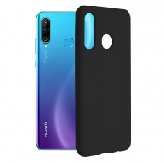 Husa Pentru Huawei P30 Lite, Soft Edge Silicone, Interior Alcantara, Negru foto