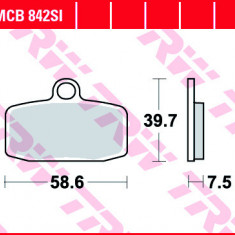 Set placute frana TRW MCB842SI - Gas Gas TXT - Huqsvarna TC 85cc - KTM Freeride 250-350cc - Sherco Trial - Yamaha YZ 85cc