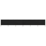 vidaXL Paravan anti-v&acirc;nt cu 6 panouri, negru, 800 x 80 cm, textil