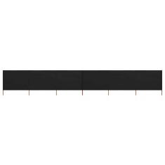 vidaXL Paravan anti-v&acirc;nt cu 6 panouri, negru, 800 x 80 cm, textil 47172