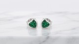 Cumpara ieftin CERCEI ARGINT 925 INIMA VERDE- CERCEI STUD MICI CU CRISTAL ZIRCONIU
