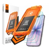 Folie de protectie Ecran Spigen GlastR Align Master Slim pentru Apple iPhone 17, Sticla Securizata, Full Glue, Set 3 bucati