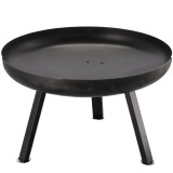 Semineu de gradina 60x36 cm, otel gros 2 mm, cu picioare detasabile, rezistent la temperaturi inalte, negru Household NewTrend