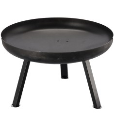 Semineu de gradina 60x36 cm, otel gros 2 mm, cu picioare detasabile, rezistent la temperaturi inalte, negru Household NewTrend