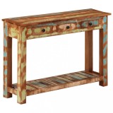 vidaXL Masă consolă, 110x30x76 cm, lemn masiv reciclat