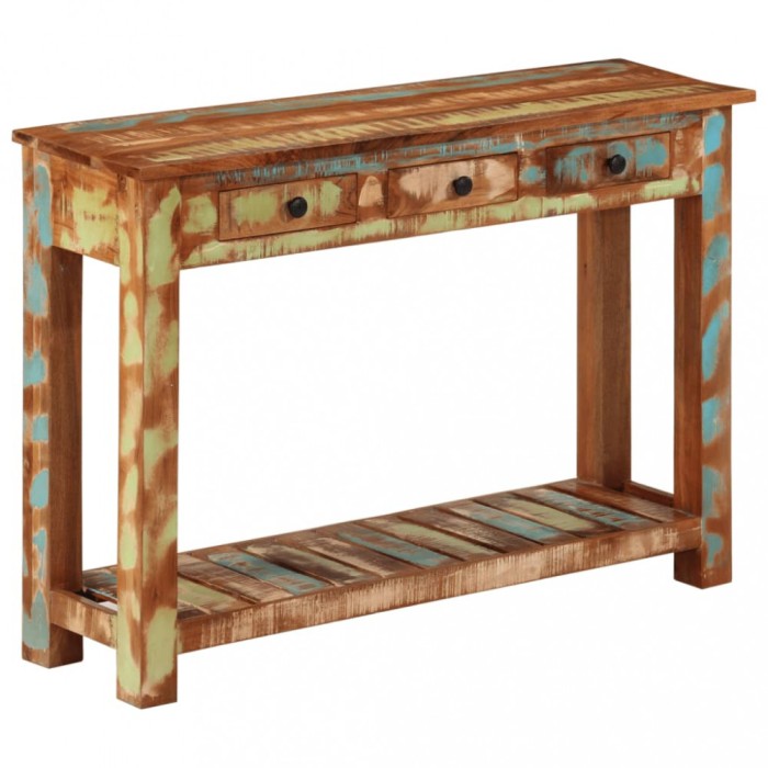Gossi masa consola, 110x30x76 cm, lemn masiv reciclat