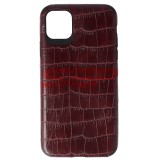 Husa iPhone 11 Pro Max Burgundy, Piele Crocodil, TPU