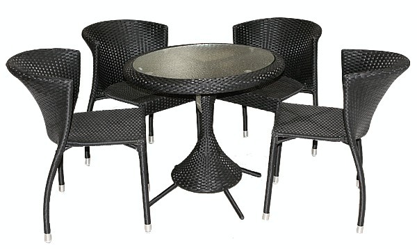 Set mobilier gradina,terasa RAKI KAROLINA din ratan 5 piese, masa rotunda si 4 scaune Set mobilier gradina,terasa RAKI KAROLINA din ratan 5 piese, masa rotunda si 4 scaune