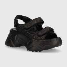 Miss Sixty sandale de piele 6L2QJ8500000 QJ8500 SHOES femei, culoarea negru, cu platforma, 6L2QJ8500000