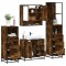 vidaXL Set de mobilier de baie 4 piese Lemn prelucrat de stejar afumat 3301287
