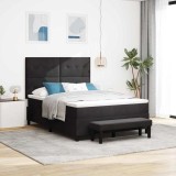 Cumpara ieftin Pat cu arcuri cu perna cu headboard Negru 200 x 140 cm Catifea