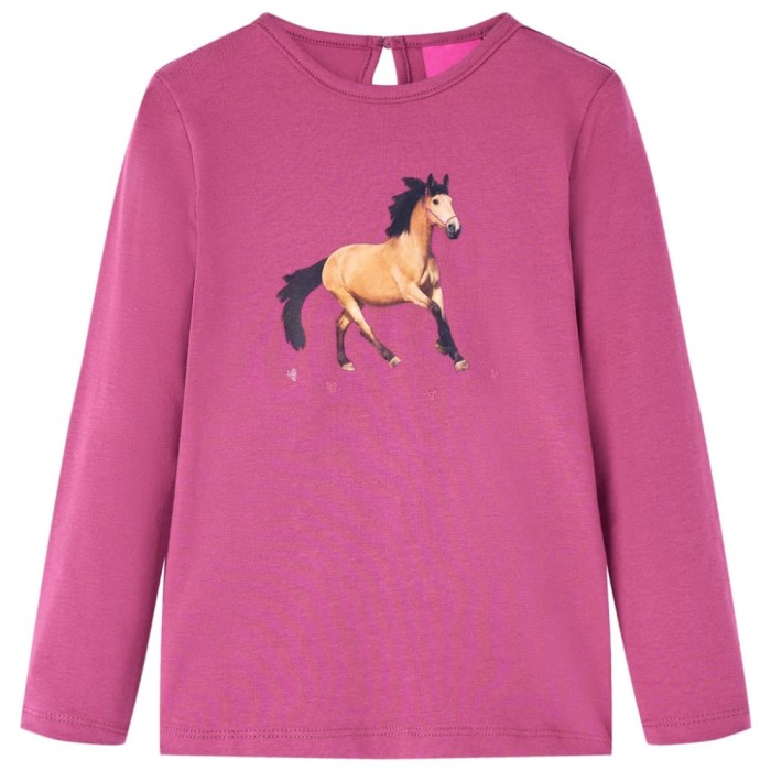 Tricou pentru copii cu m&acirc;neci lungi, zmeuriu, 104