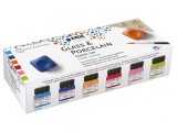 Vopsea pentru sticla si portelan cu pensula inclusa,Classic Color Living Kreul, 6 culori x 20 ml