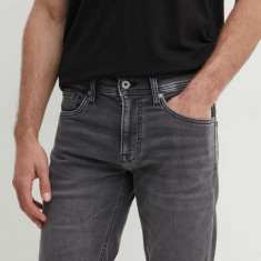 Pepe Jeans pantaloni scurti jeans SLIM GYMDIGO SHORT barbati, culoarea gri, PM801075UH3