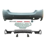 Set bara spate BMW Seria 4 (F32/F33), 12.2013-, cu catadioptri, cu gauri senzori parcare; grunduit, de vopsit; type M-Performance; cu spoiler; cu 2 g