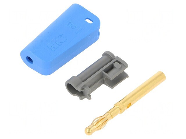 Mufă Banană 4mm 19A Albastră Neizolată