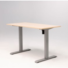 Birou reglabil electric LiftUp, inaltime reglabila, controler sus/jos, 1 motor, cadru gri, blat crem 160x80 cm, nou