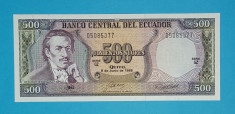 Ecuador 500 Sucres 1988 &amp;#039;Eugenio de Santa Cruz&amp;#039; UNC serie: GZ 05085377 foto