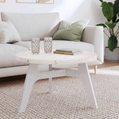vidaXL Blat de masă rotund, alb, &Oslash;70x3 cm, lemn masiv de pin 833668