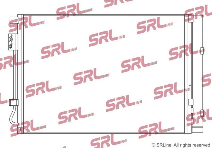 Condensator climatizare AC Hyundai I20 14, Solaris/Accent, Veloster, motor: 1.2, Condensator cu uscator integrat, 550x373x16, SRLine, miez si