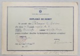 DIPLOMA DE MERIT , EMISA DE SCOALA MEDIE NR. 4 , BUCURESTI , 29 IUNIE , 1955